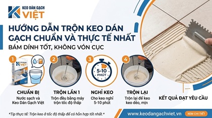 Cách trộn keo dán gạch đúng tỉ lệ để bám dính tốt, không vón thực tế nhất