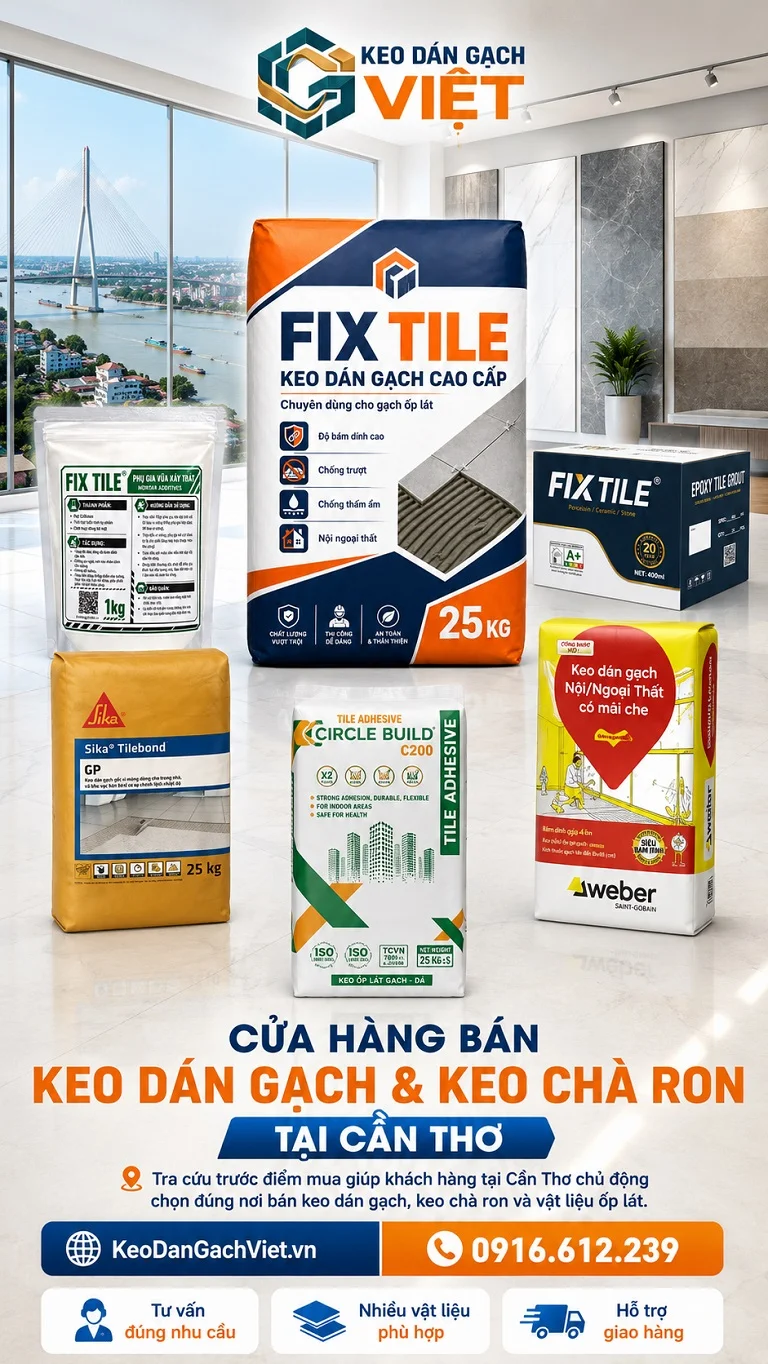 Cửa hàng bán keo dán gạch keo chà ron tại Cần Thơ