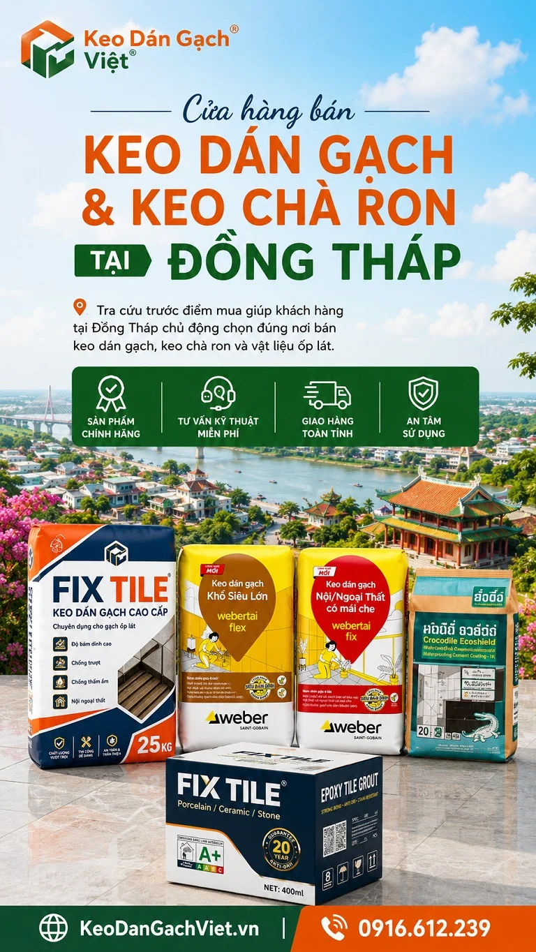 Cửa hàng bán keo dán gạch keo chà ron tại Đồng Tháp