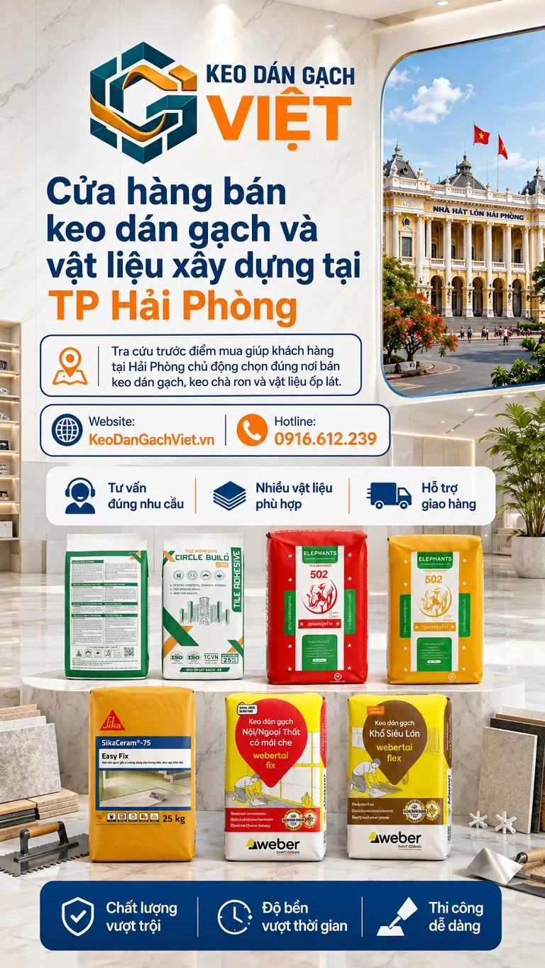 Cửa hàng bán keo dán gạch keo chà ron tại Hải Phòng