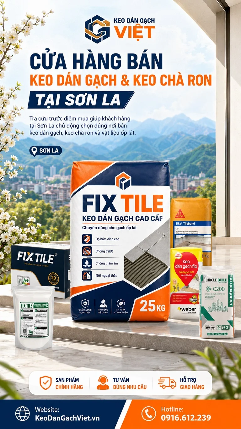 Cửa hàng bán keo dán gạch keo chà ron tại Sơn La