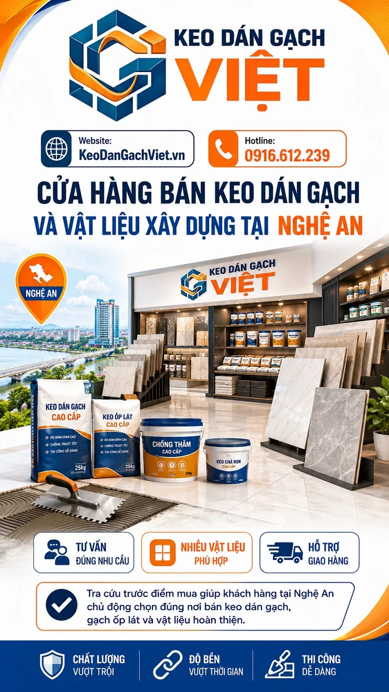 Cửa hàng bán keo dán gạch và vật liệu xây dựng tại Nghệ An