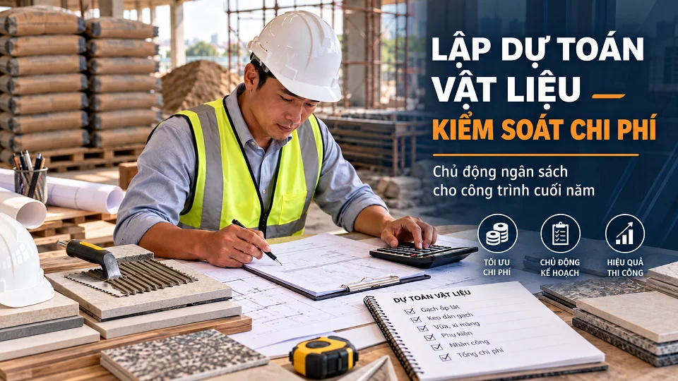 Lập dự toán vật liệu xây dựng và kiểm soát chi phí công trình cuối năm 2026
