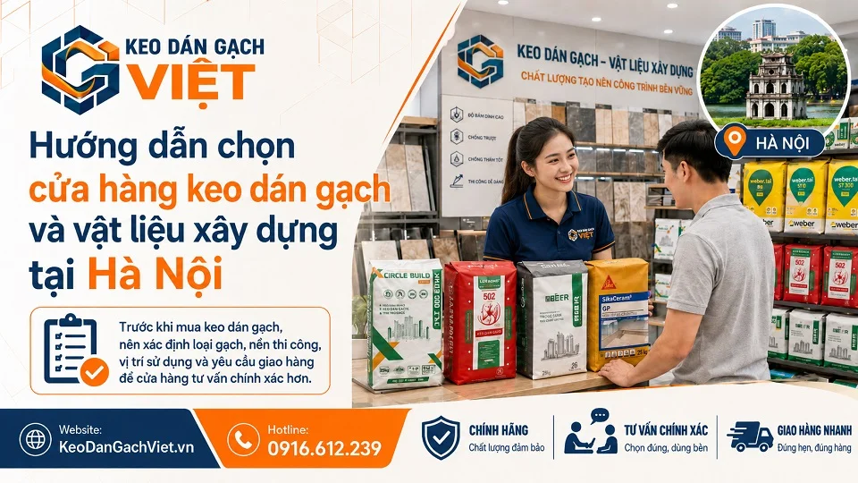 Hướng dẫn chọn cửa hàng keo dán gạch và vật liệu xây dựng tại Hà Nội