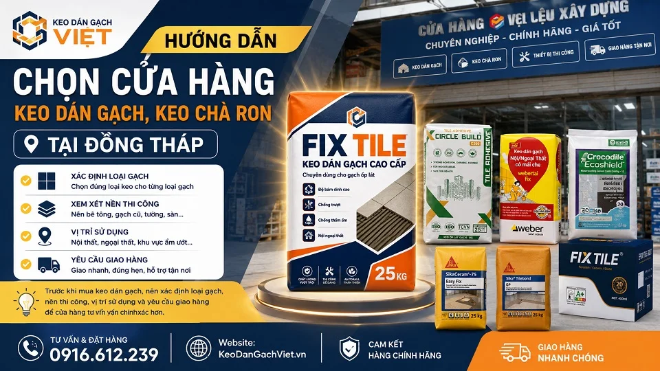 Hướng dẫn chọn cửa hàng keo dán gạch keo chà ron tại Đồng Tháp