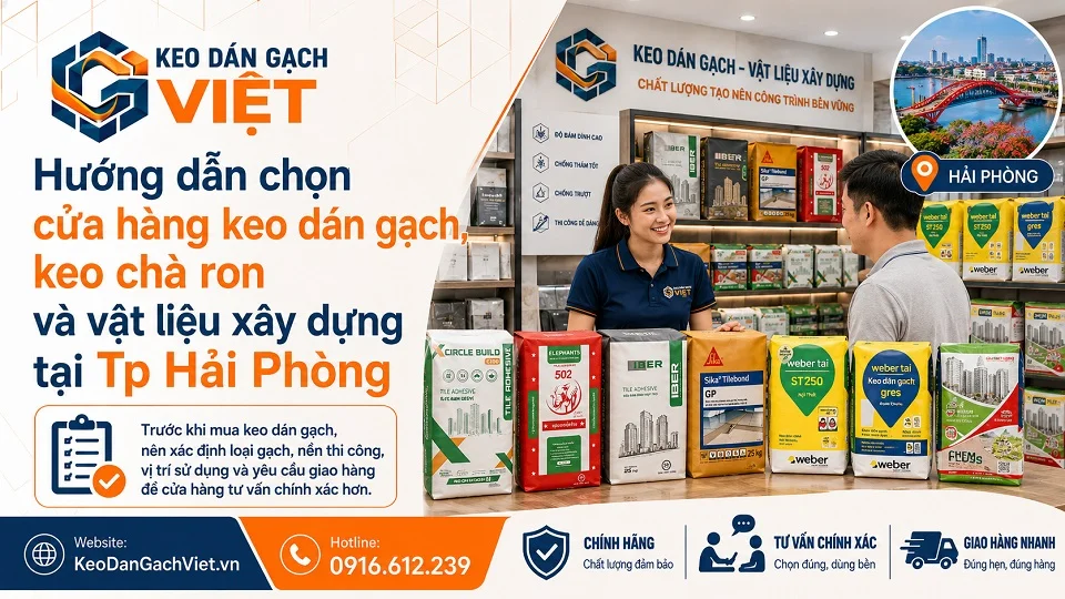Hướng dẫn chọn cửa hàng keo dán gạch keo chà ron tại Hải Phòng