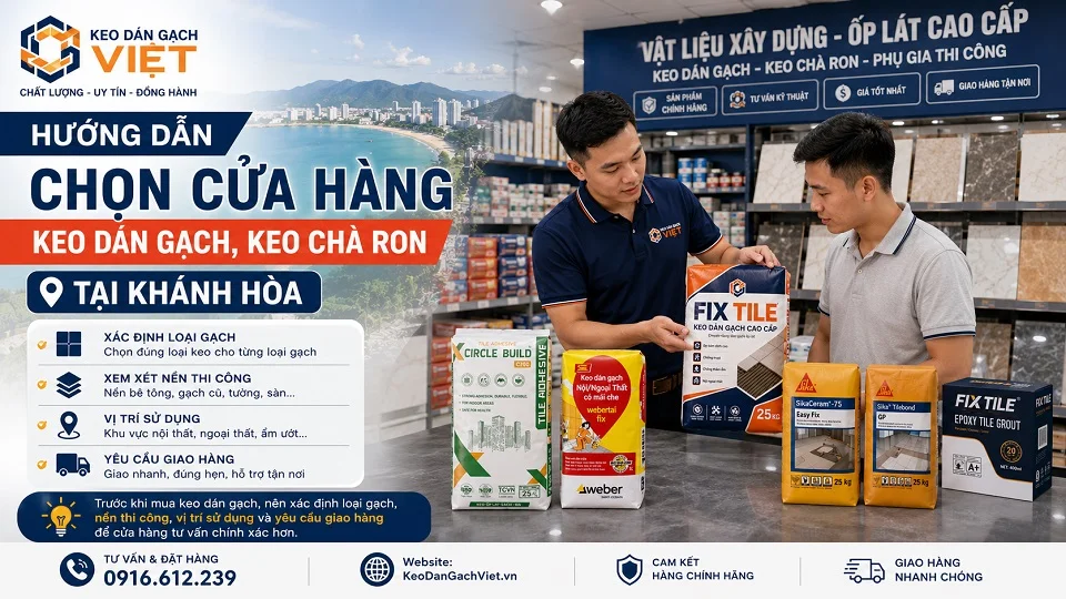 Hướng dẫn chọn cửa hàng keo dán gạch keo chà ron tại Khánh Hòa