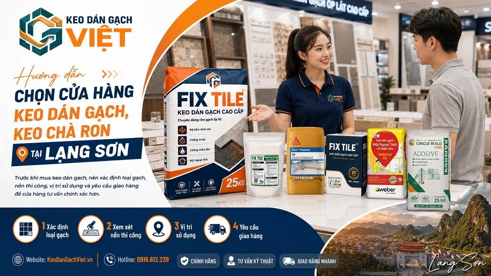 Hướng dẫn chọn cửa hàng keo dán gạch keo chà ron tại Lạng Sơn