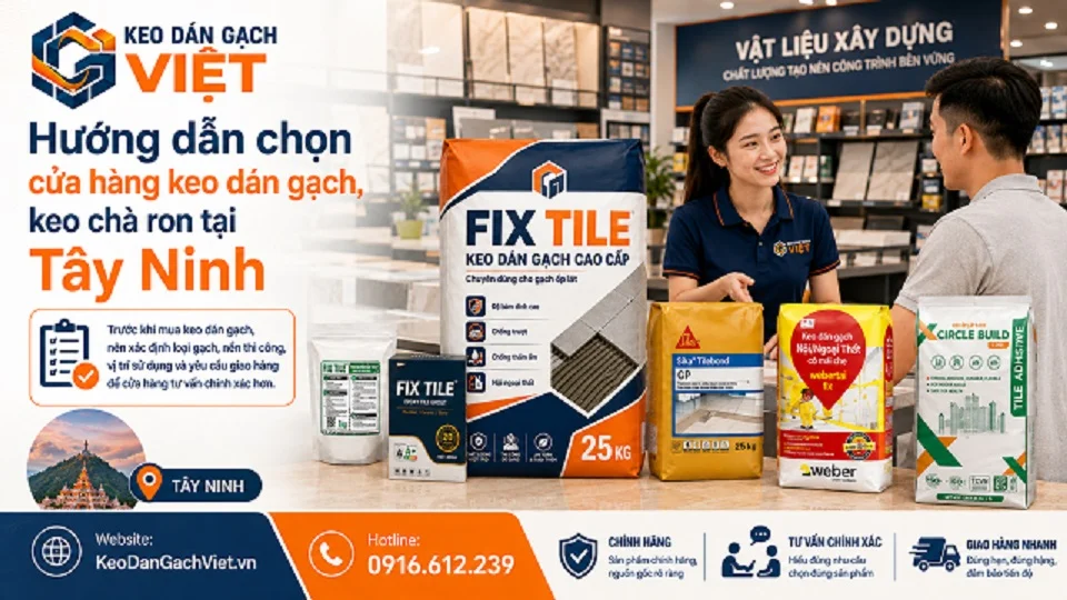 Hướng dẫn chọn cửa hàng keo dán gạch keo chà ron tại Tây Ninh