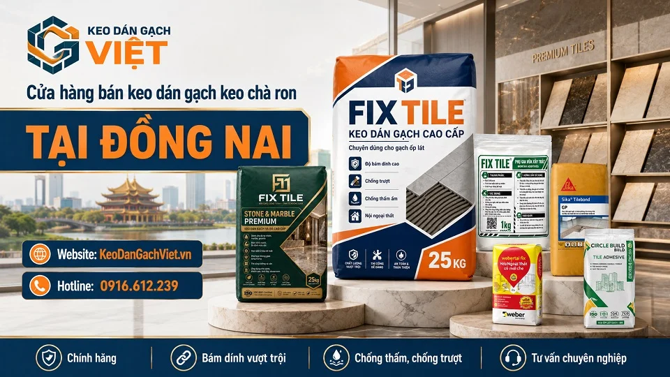 Keo dán gạch, keo chà ron và vật liệu ốp lát cho công trình tại Đồng Nai