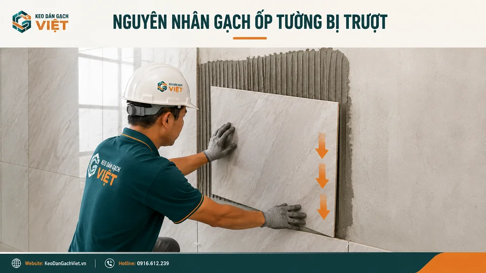 Những yếu tố khiến gạch ốp tường bị trượt