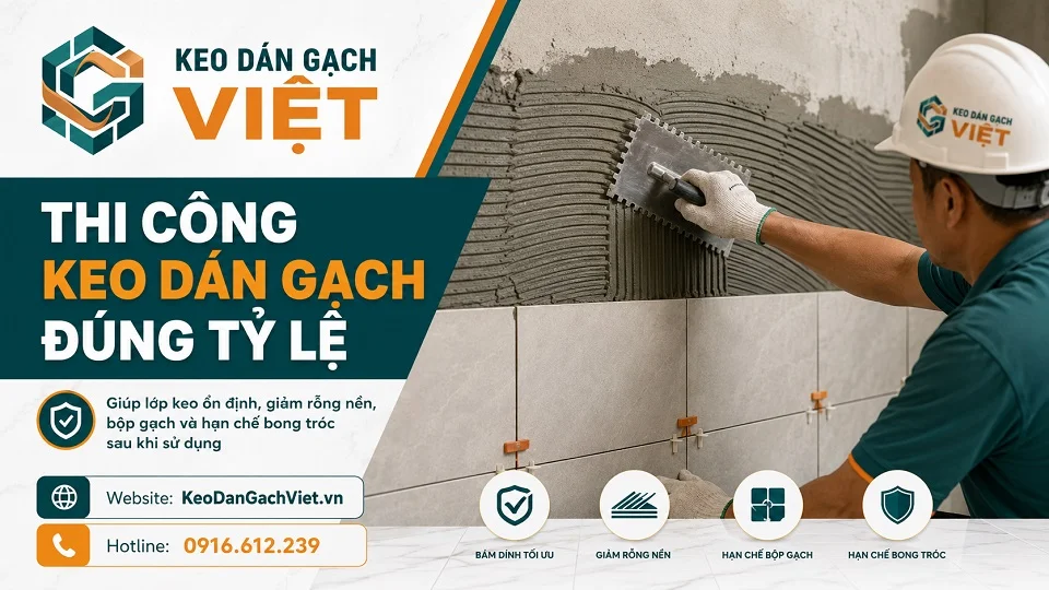 Thi công keo dán gạch đúng tỷ lệ để hạn chế bong tróc