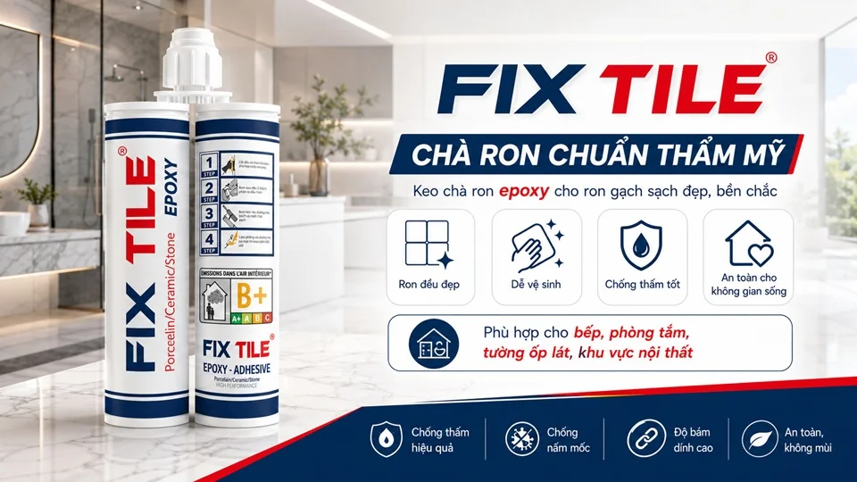 Keo chà ron Fix Tile chống thấm, chống nấm mốc và dễ vệ sinh