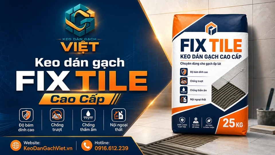 Keo dán gạch FIX TILE Cao Cấp dùng cho ốp tường lát nền nội ngoại thất