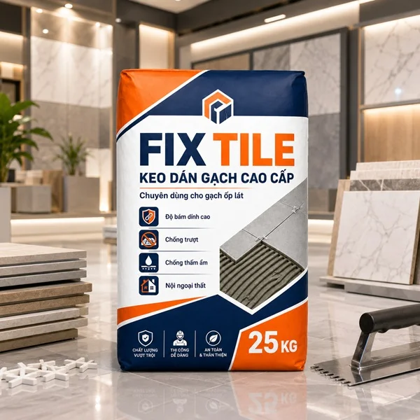 Chi tiết bao bì Keo dán gạch FIX TILE Cao Cấp