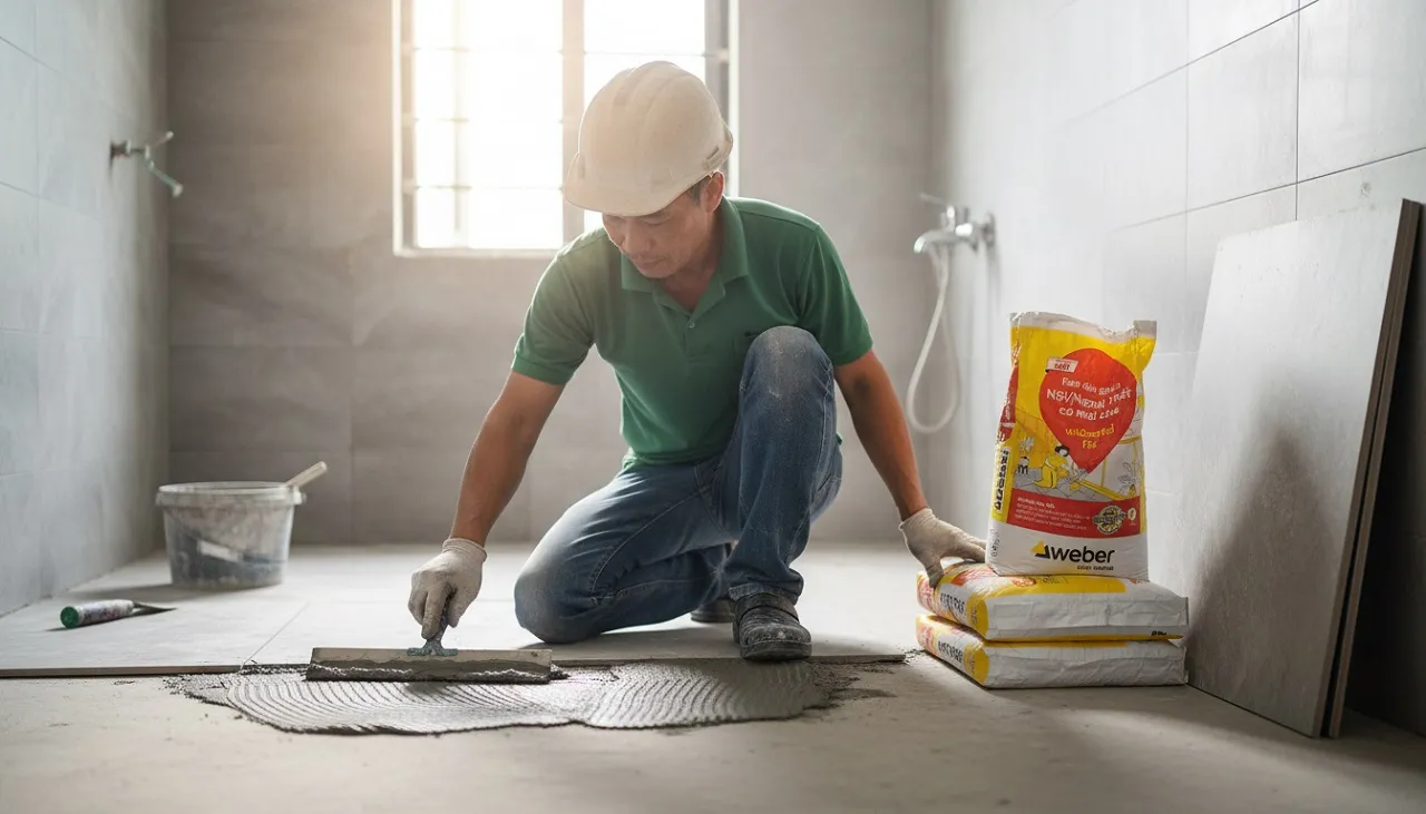 Keo dán gạch Webertai Fix tại VLXD Minh Tuấn