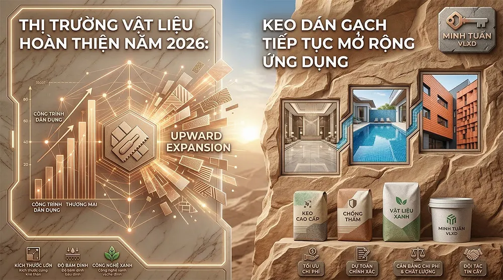 Thị trường vật liệu hoàn thiện năm 2026 và xu hướng mở rộng ứng dụng keo dán gạch